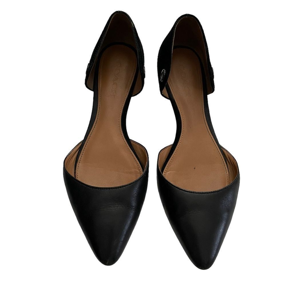 Coach Womens Roy Pointed Toe Slide Flats Black size 8.5